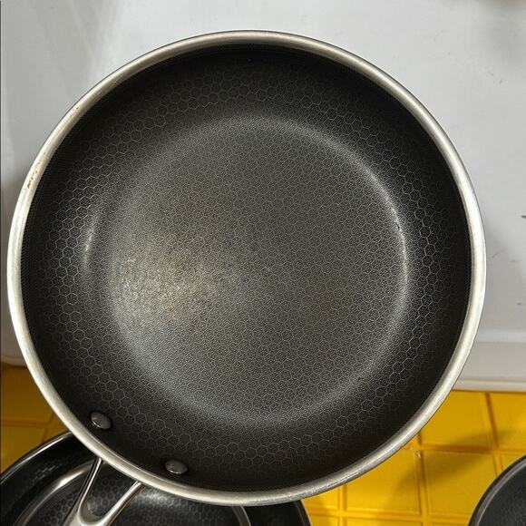 HEXCLAD 4 Piece Nonstick Stainless Steel Frying Pan Set 8 10 12 Wok $600 - Picture 7 of 10